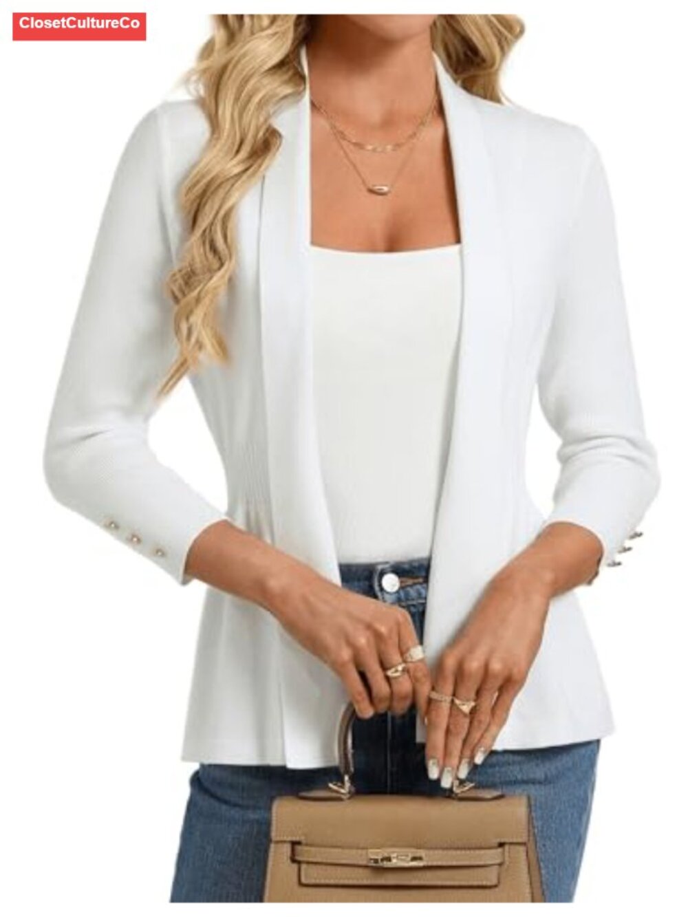 Peplum Cardigan Open Front Turn-Down Collar Ribbed Waist Women Lightweight